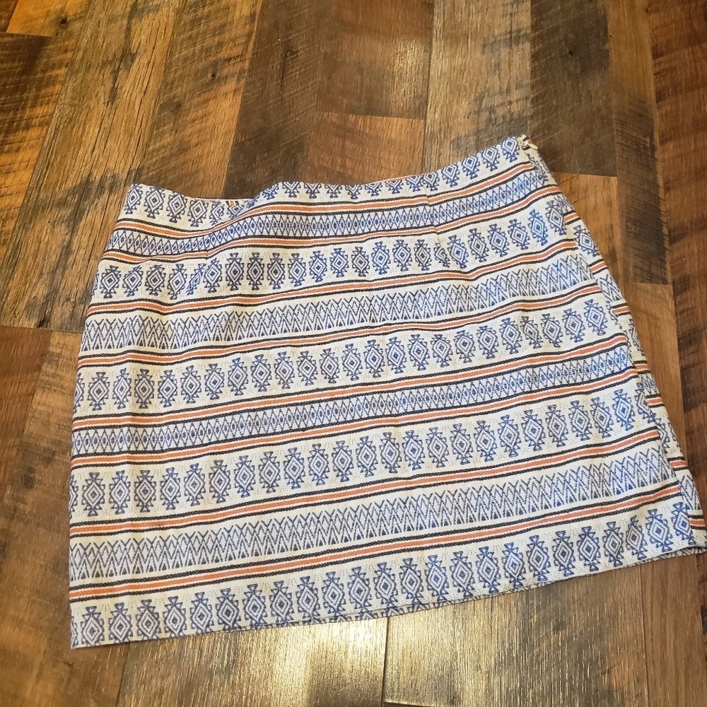 Miami cream blue and orange print skirt‎ size1